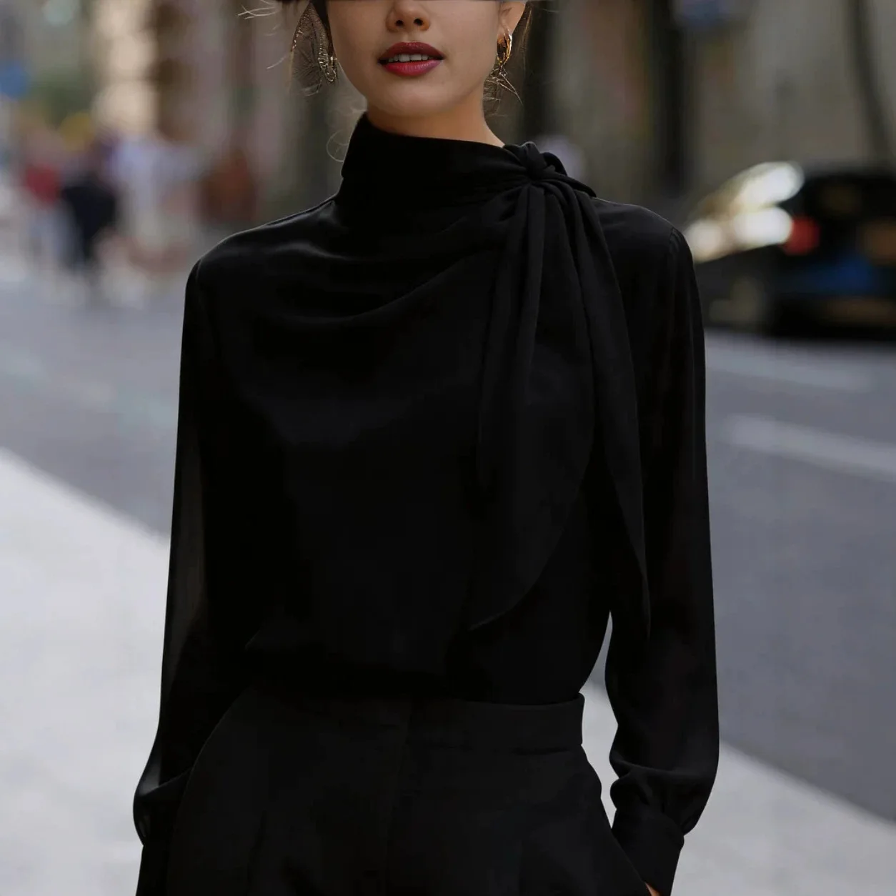 여성 패션 블라우스 봄 가을 보헤미안 리본 새틴 셔츠  - Luxury Lifestyle Women 리뷰 및 가격