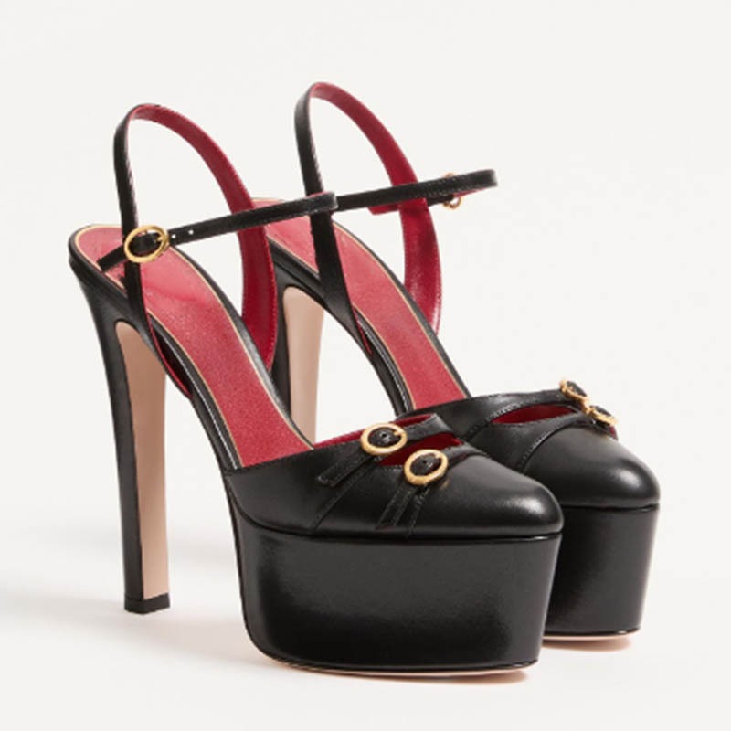프랑스 스타일 고급스러운 두꺼운 앞코와 뒷부분이 비어있 - Luxury Lifestyle Shoes 리뷰 및 가격