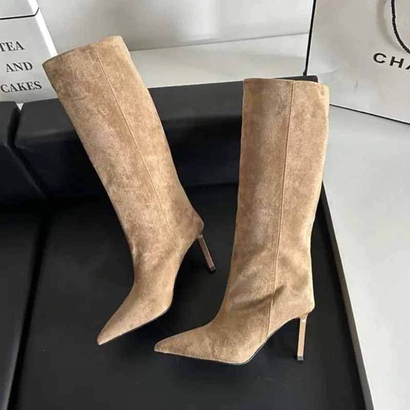 럭셔리 여성 롱 부츠 패션 스웨이드 슬라우치 부츠 프렌 - Luxury Lifestyle Shoes 리뷰 및 가격