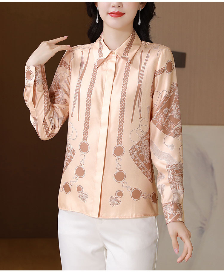 ZAROY 체인 프린트 럭셔리 여성 셔츠 긴 소매 라펠 - Luxury Lifestyle Women 리뷰 및 가격