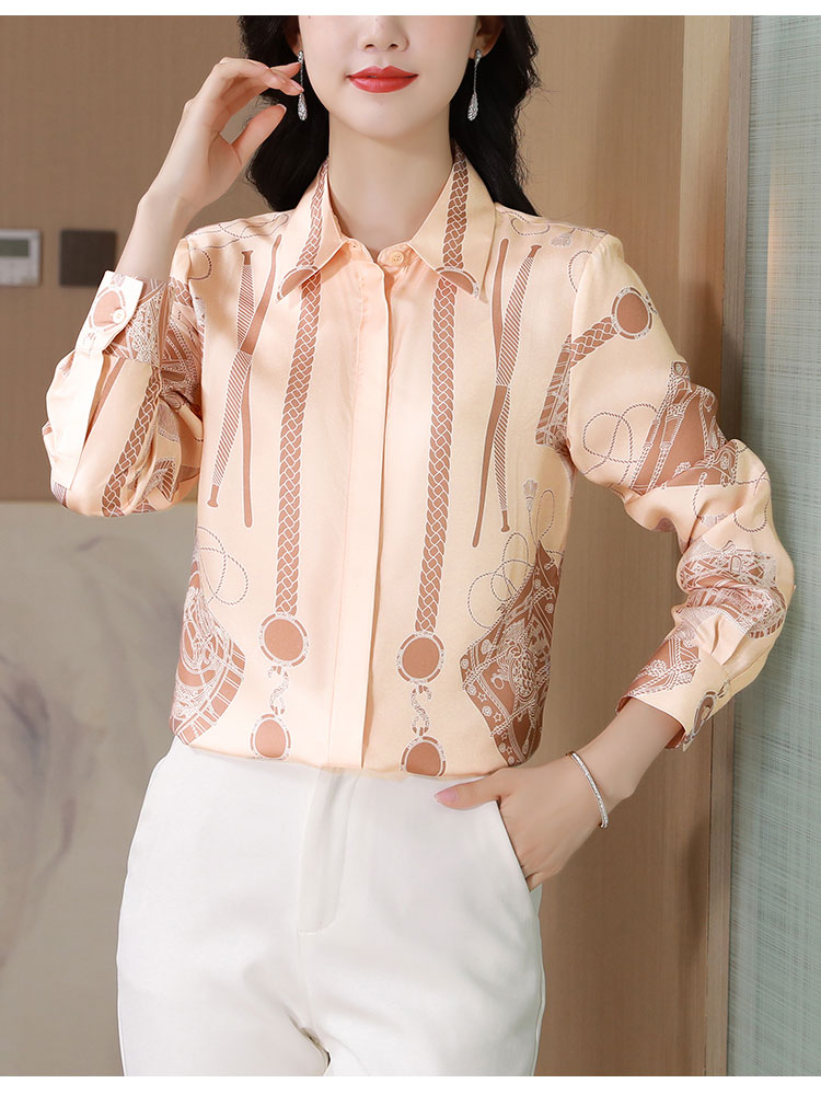 ZAROY 체인 프린트 럭셔리 여성 셔츠 긴 소매 라펠 - Luxury Lifestyle Women 리뷰 및 가격